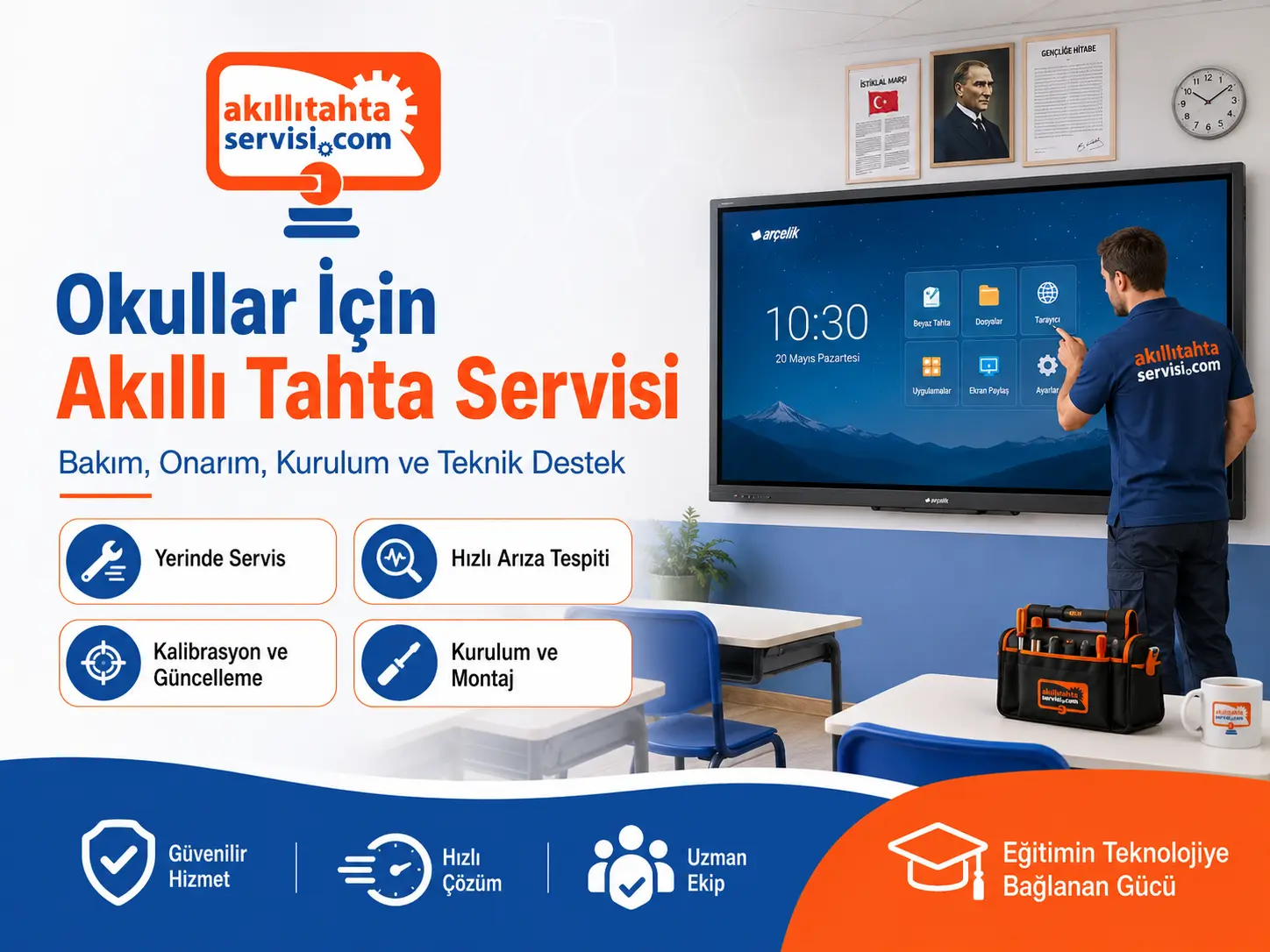Okullar için akıllı tahta servisini temsil eden görsel